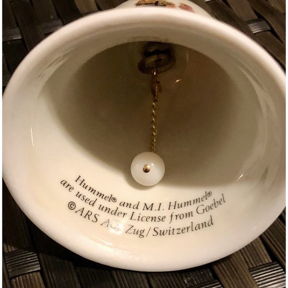 Vintage M.J. Hummel "Wayside Harmony" Porcelain Bell w/Wooden Handle - Picture 6 of 8